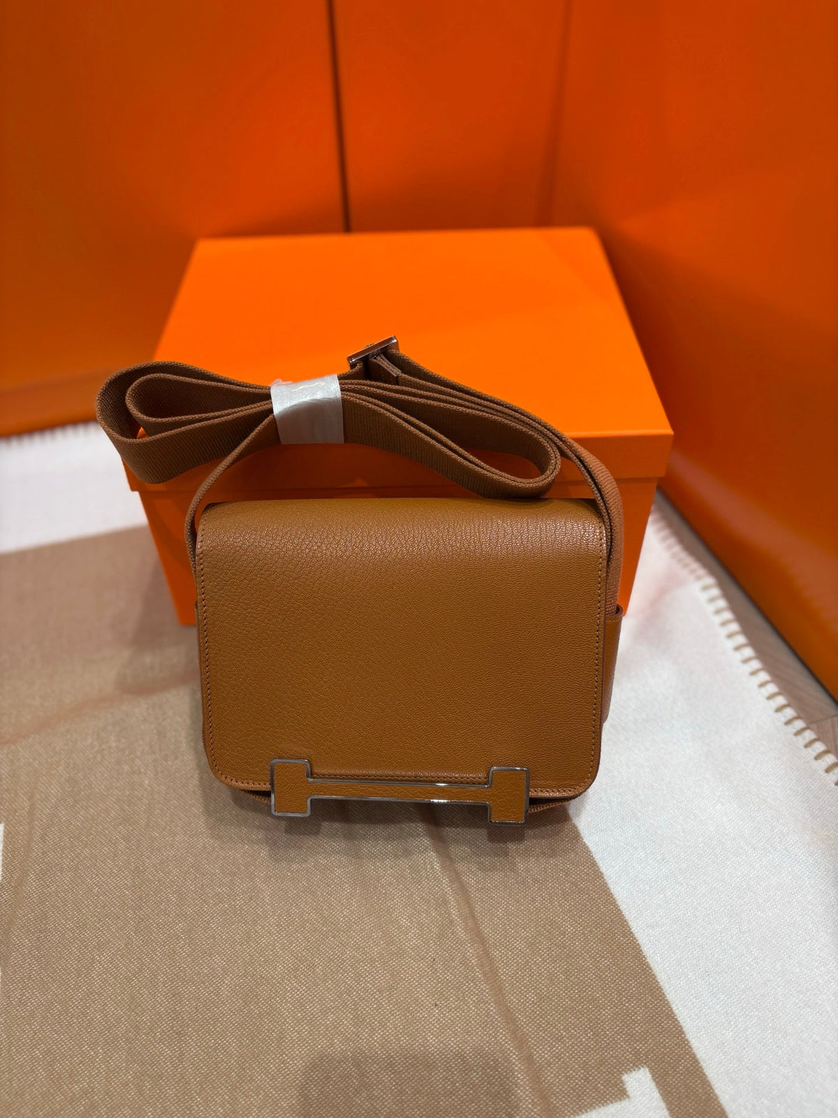 High-end Hermes 2026 Geta Bag 20cm Evercolor Calfskin