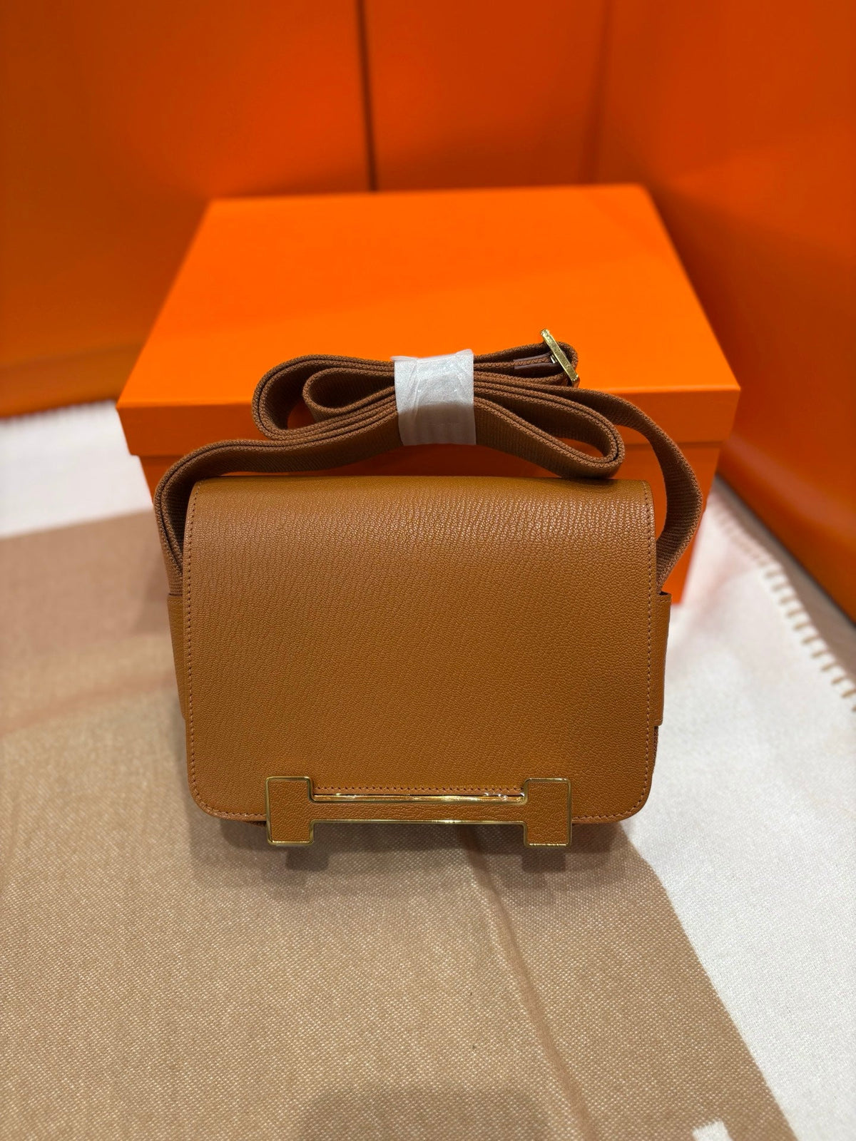 High-end Hermes 2026 Geta Bag 20cm Evercolor Calfskin