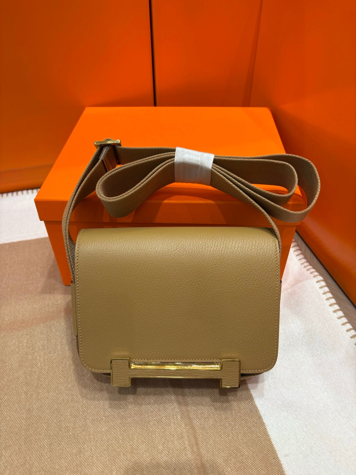 High-end Hermes 2026 Geta Bag 20cm Evercolor Calfskin
