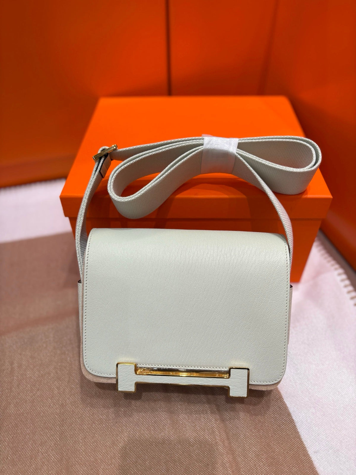 High-end Hermes 2026 Geta Bag 20cm Evercolor Calfskin