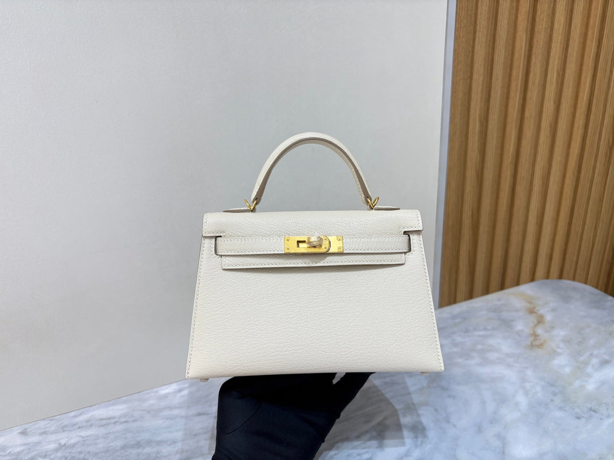 High-end Hermes 2026 Mini Kelly II 19cm Bag Goatskin Leather