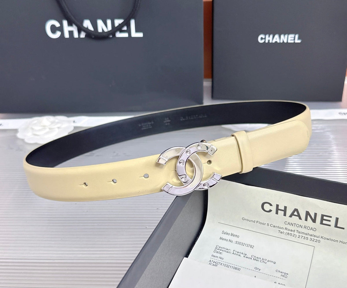 Chanel 2026 Double C Buckle Belt 30mm Cowhide 211912