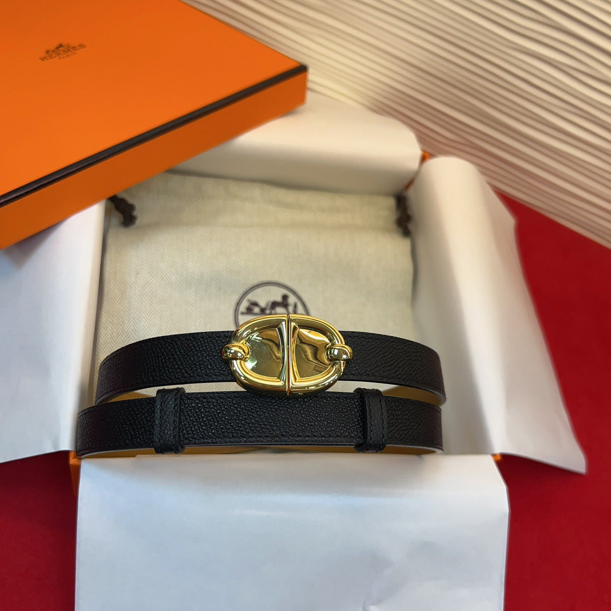Hermes 2026 Chaine Ancre Belt 18mm Epsom leather 212454