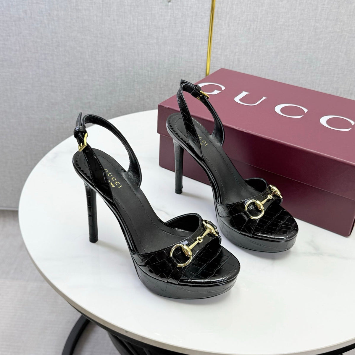 Gucci 2026 Donna Platform Sandal 100mm Leather 973321