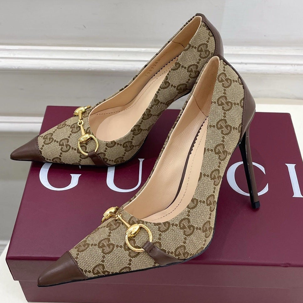 Gucci 2026 Donna Shoe 110mm Cowhide Canvas 946604