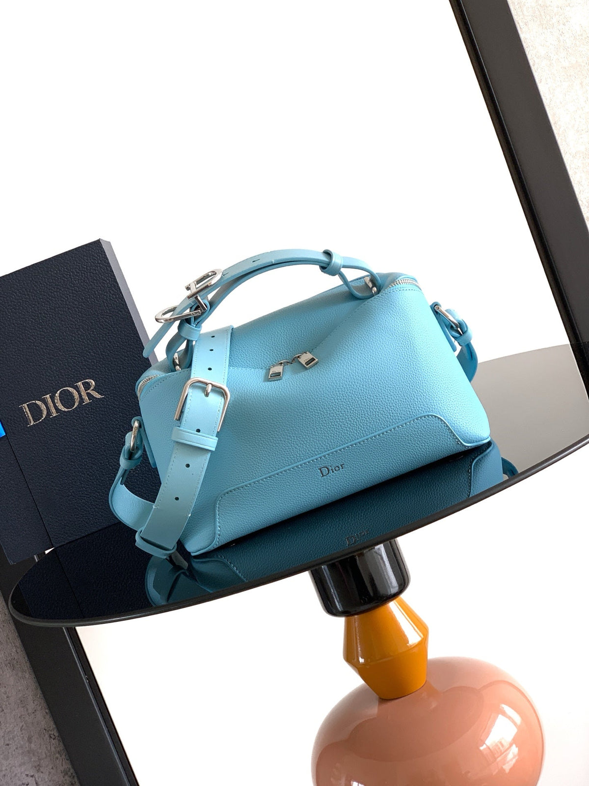 Dior 2026 Archie Zipped Bag with Strap 28cm Grained Calfskin 386302