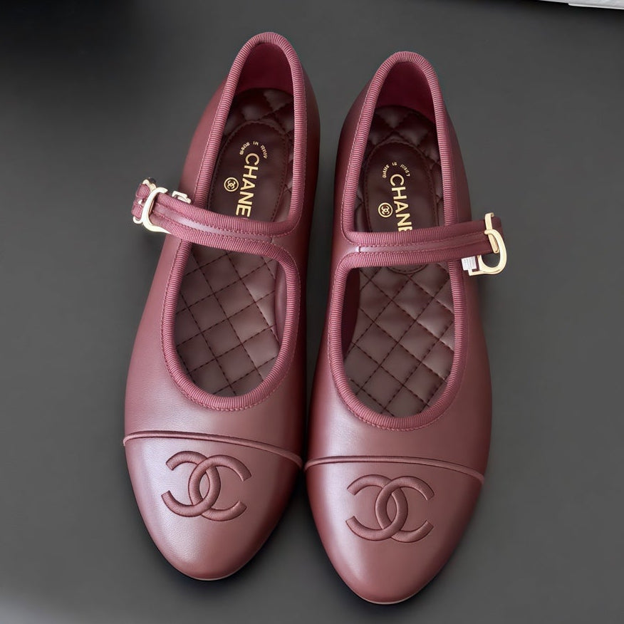 Chanel 2026 Buckle Strap Ballet Flat Leather 127903