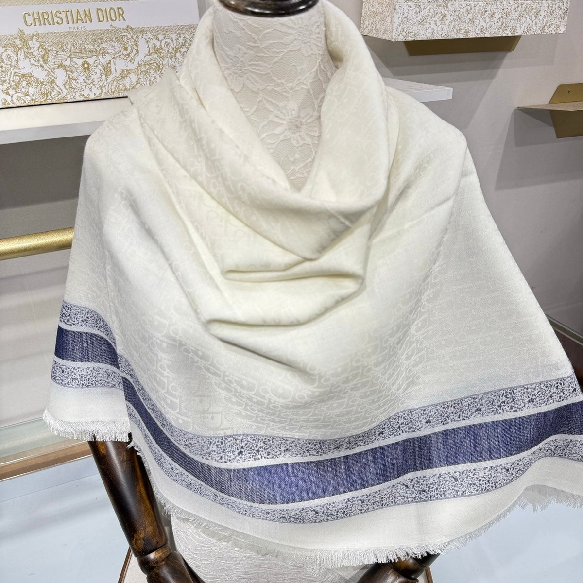 Dior 2026 Oblique Scarf 140cm Cashmere And Silk 217009
