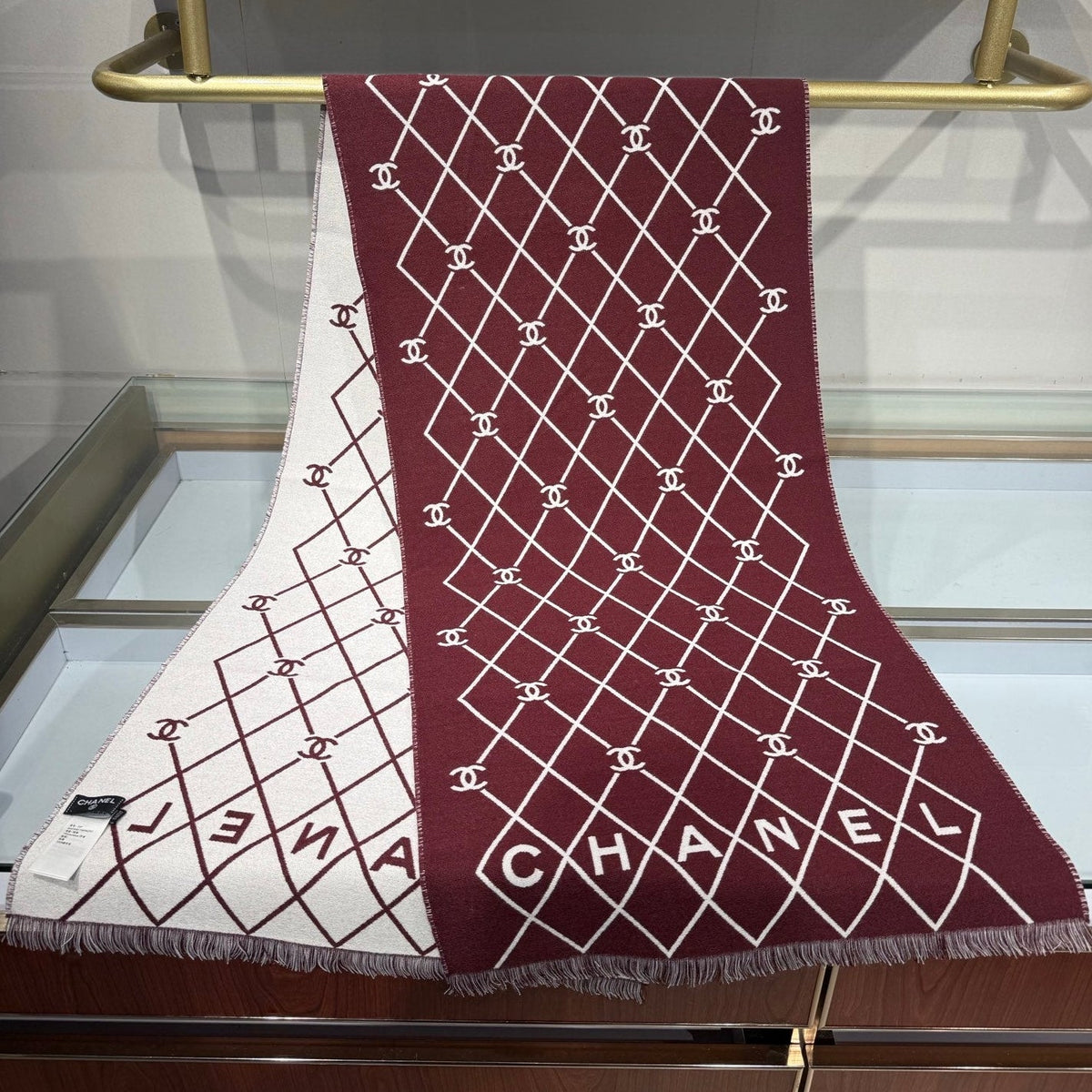 Chanel 2026 Quilted Scarf 190cm Cashmere 217120