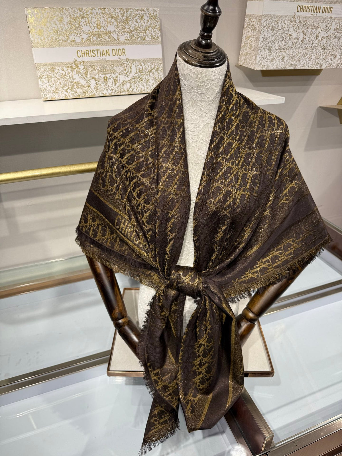 Dior 2026 Oblique Scarf 140cm Mulberry Silk 217204