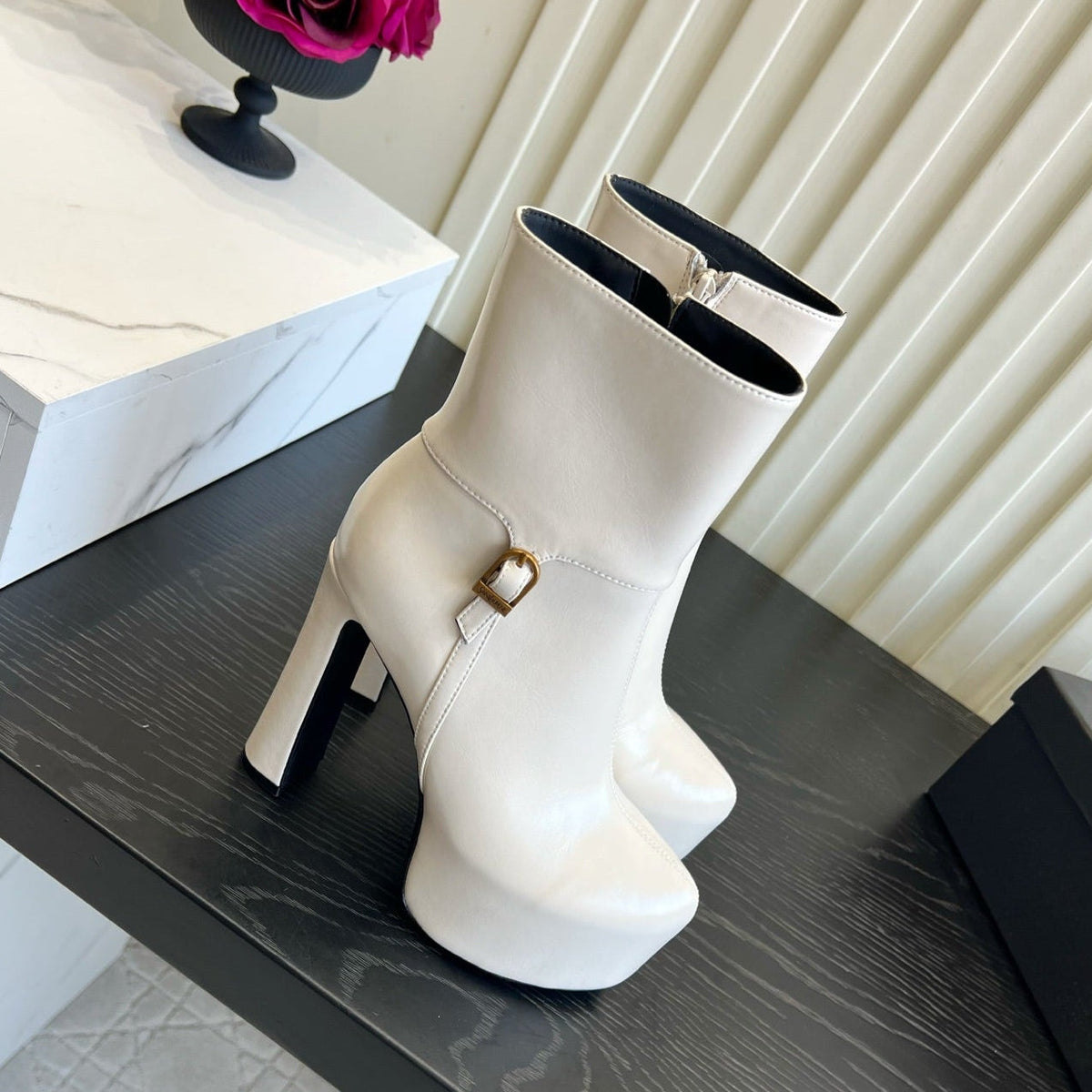 YSL 2026 Nico Platform Boots 130mm Leather 198175