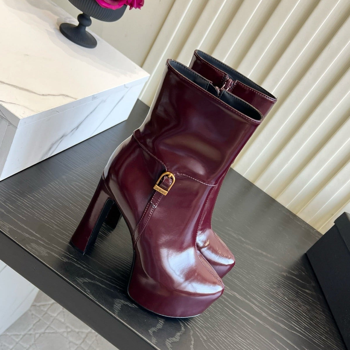 YSL 2026 Nico Platform Boots 130mm Leather 198175