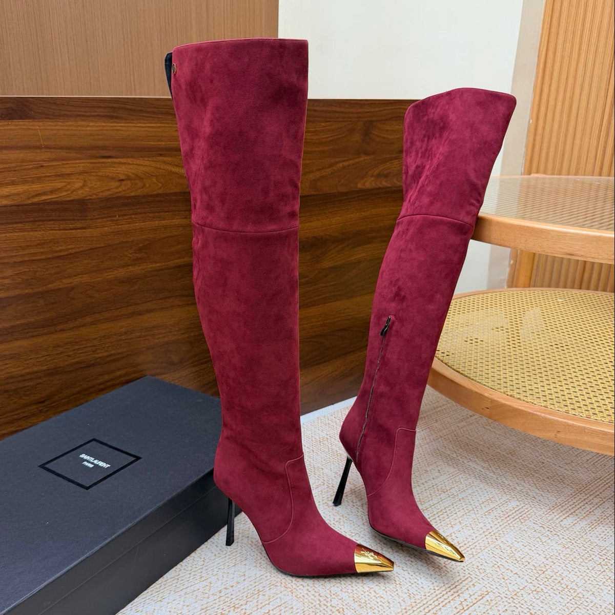 YSL 2026 Over-The-Knee Boots 105mm Suede 186043