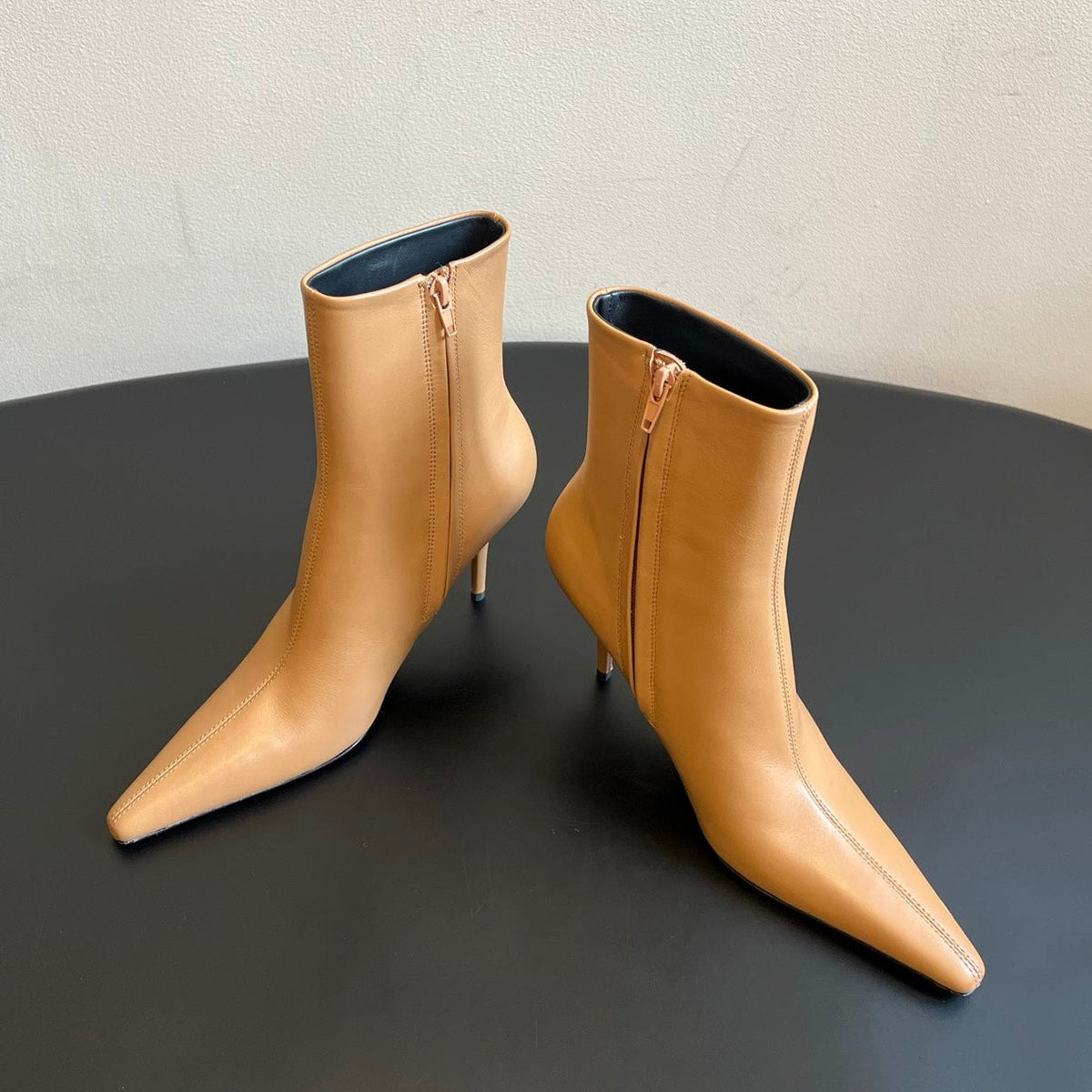 YSL 2026 Pointed-Toe Ankle Boots 90mm Suede Leather 203401