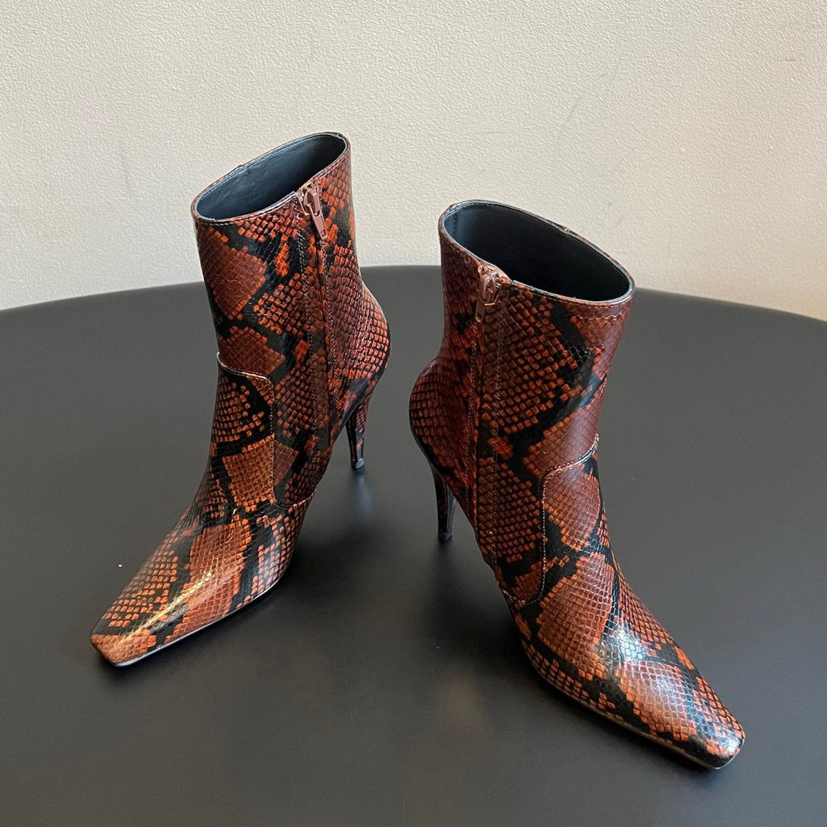 YSL 2026 Square Toe Ankle Boots 105mm Leather 203397