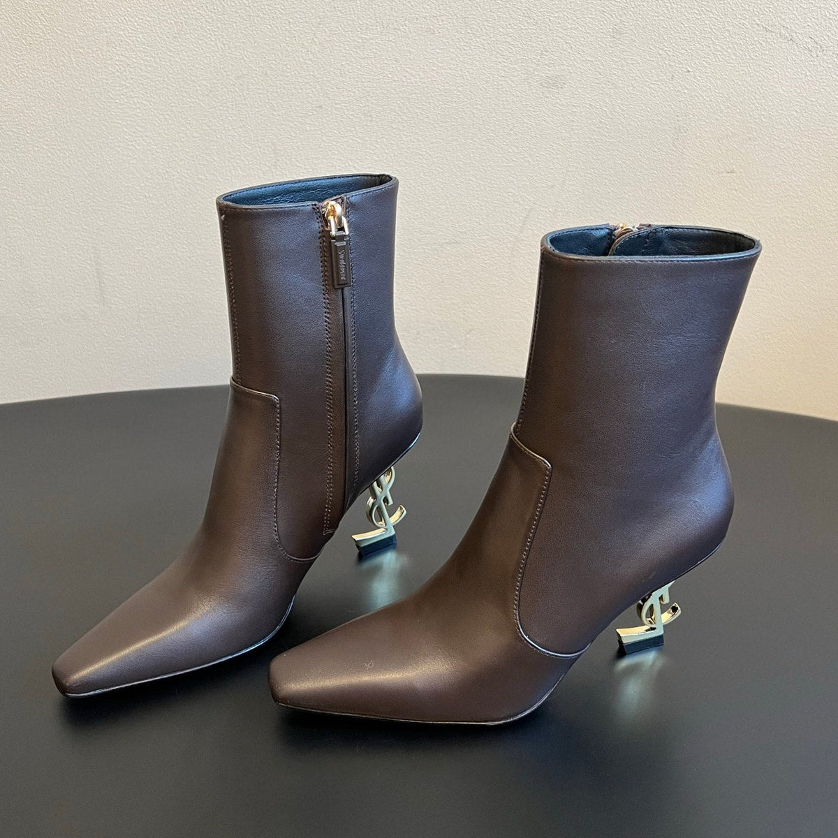 YSL 2026 Pointed Toe Boots 90mm Suede Leather 203455