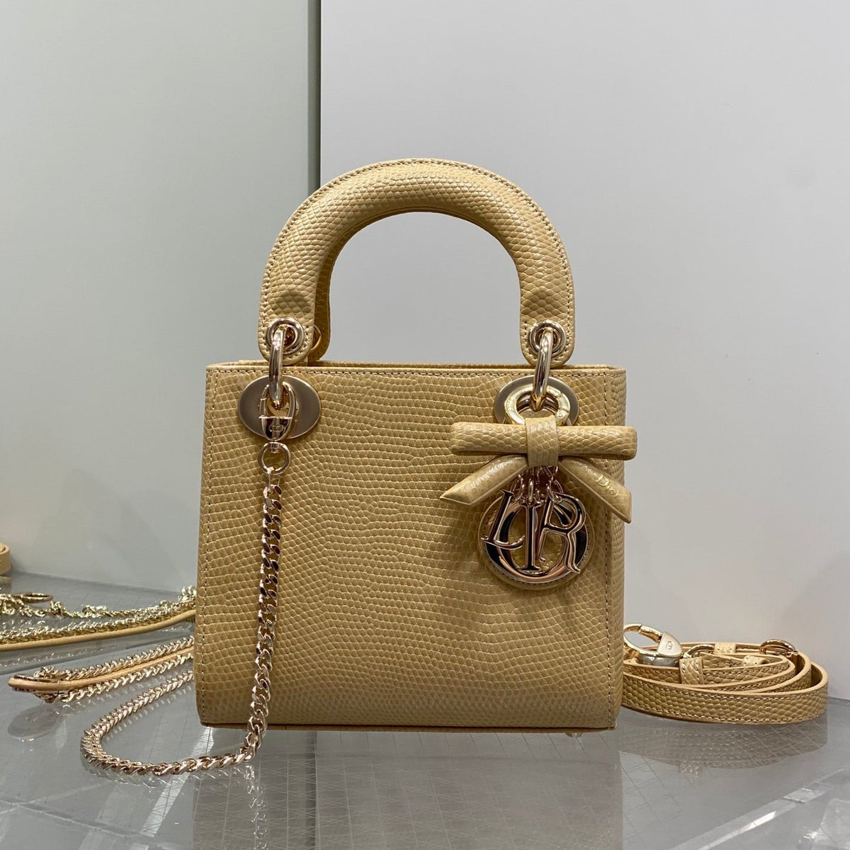 Dior 2026 Lizard Print Lady Dior Bag 17cm Leather 408667