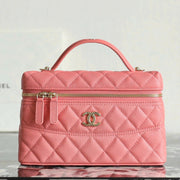 CC 2025 Vanity Bag 19.5cm Coral Pink Caviar Leather