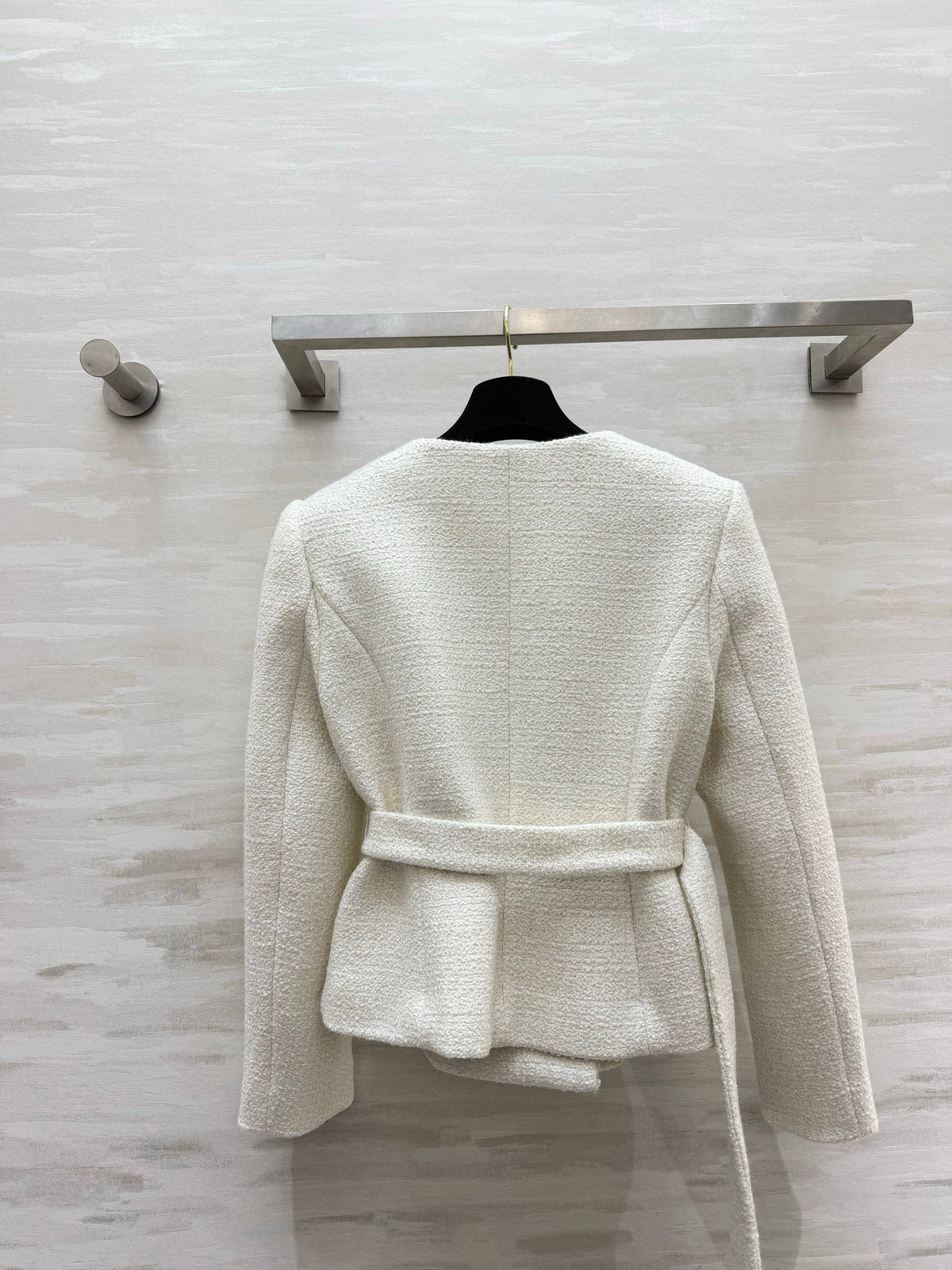 Celine 2026 Tweed Coat White Cashmere And Wool 430360