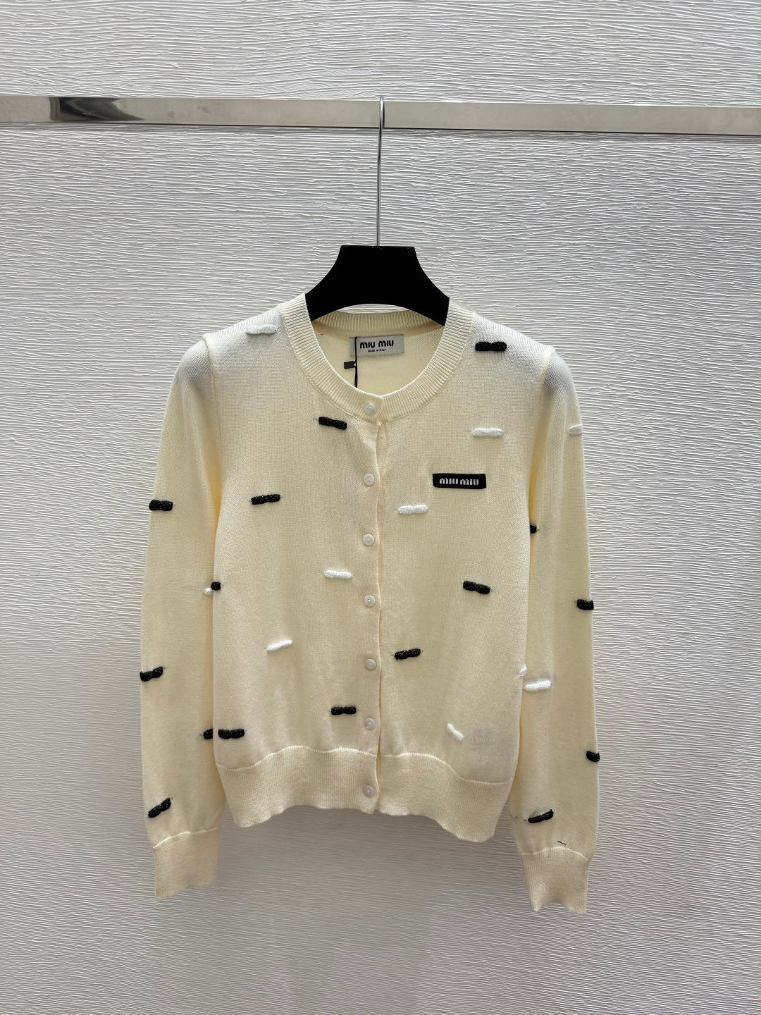 Miumiu 2026 Cardigan With Horizontal Stripes Wool 913384