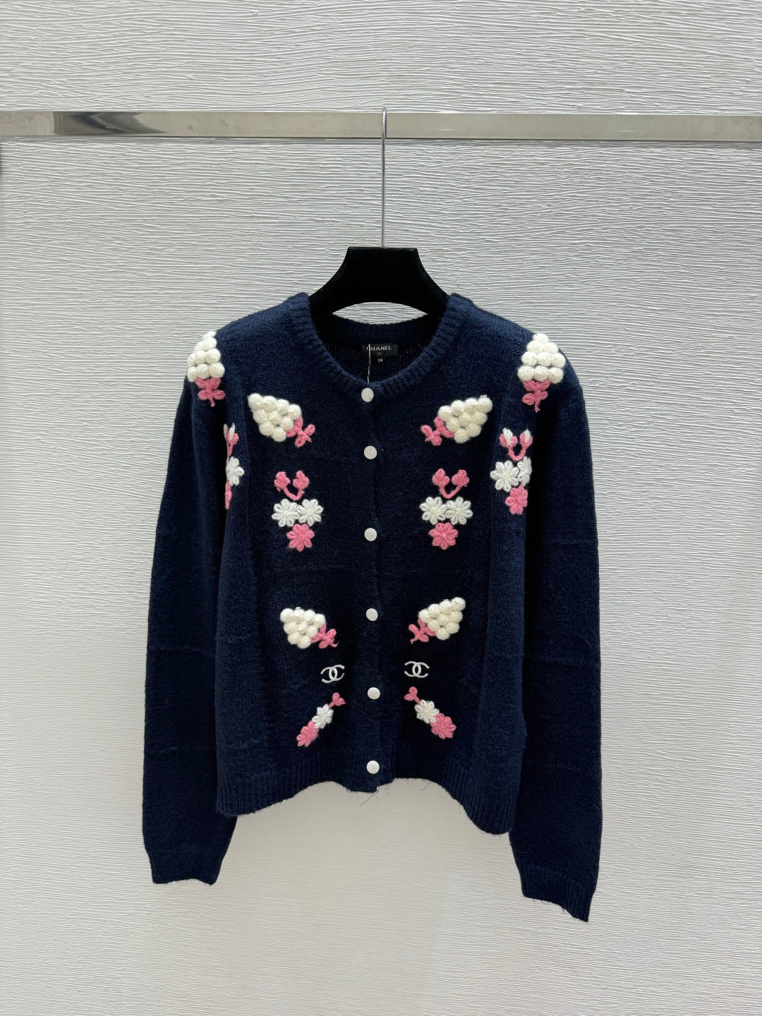 Chanel 2026 Floral Knitted Long Sleeve Cardigan Wool 259254