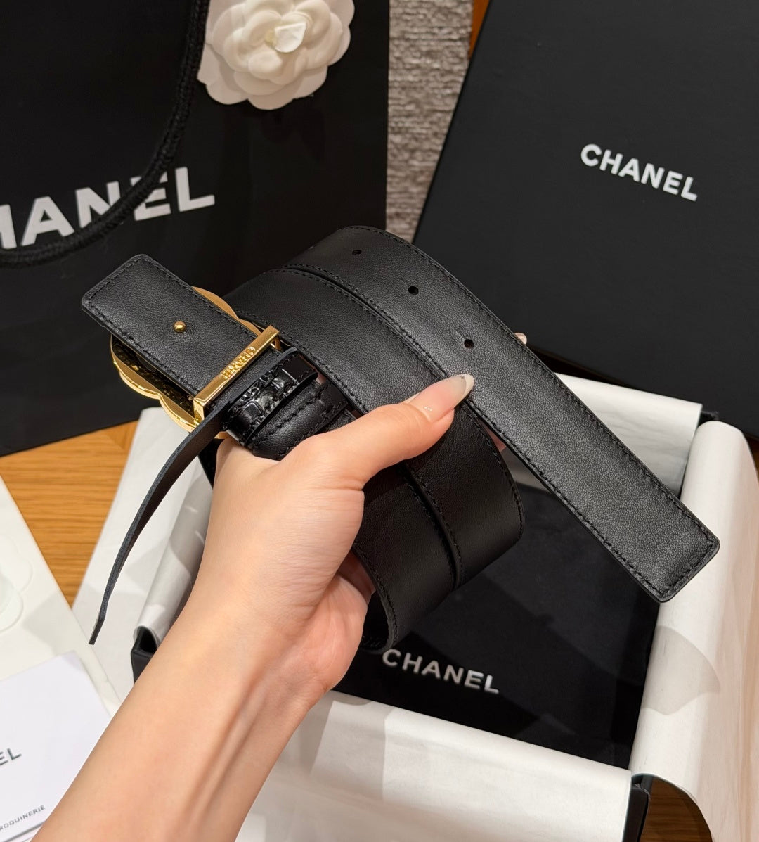 Chanel 2026 Double C Buckle Belt 30mm Calfskin 213839