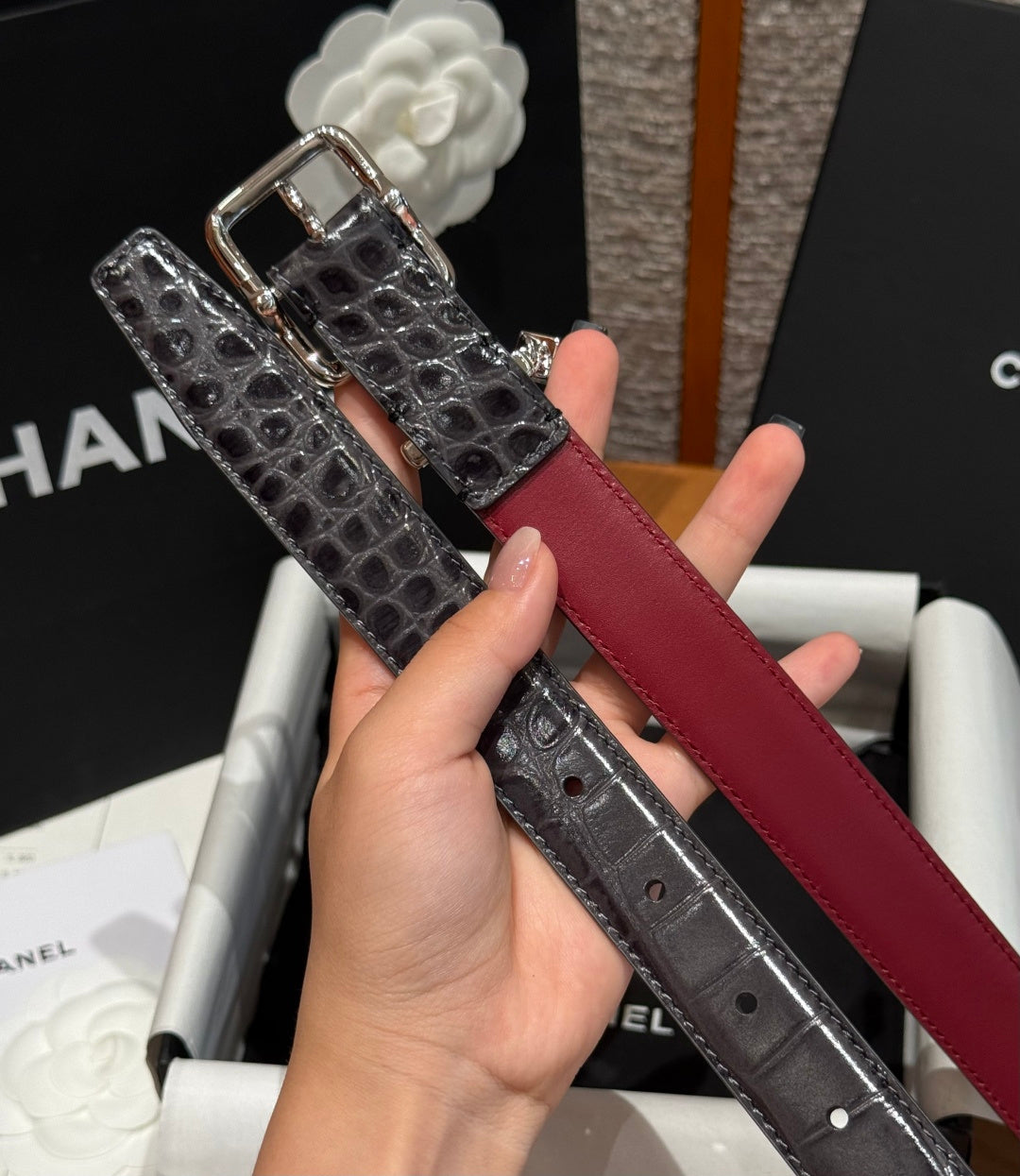 Chanel 2026 Statement Buckle Belt 25mm Calfskin