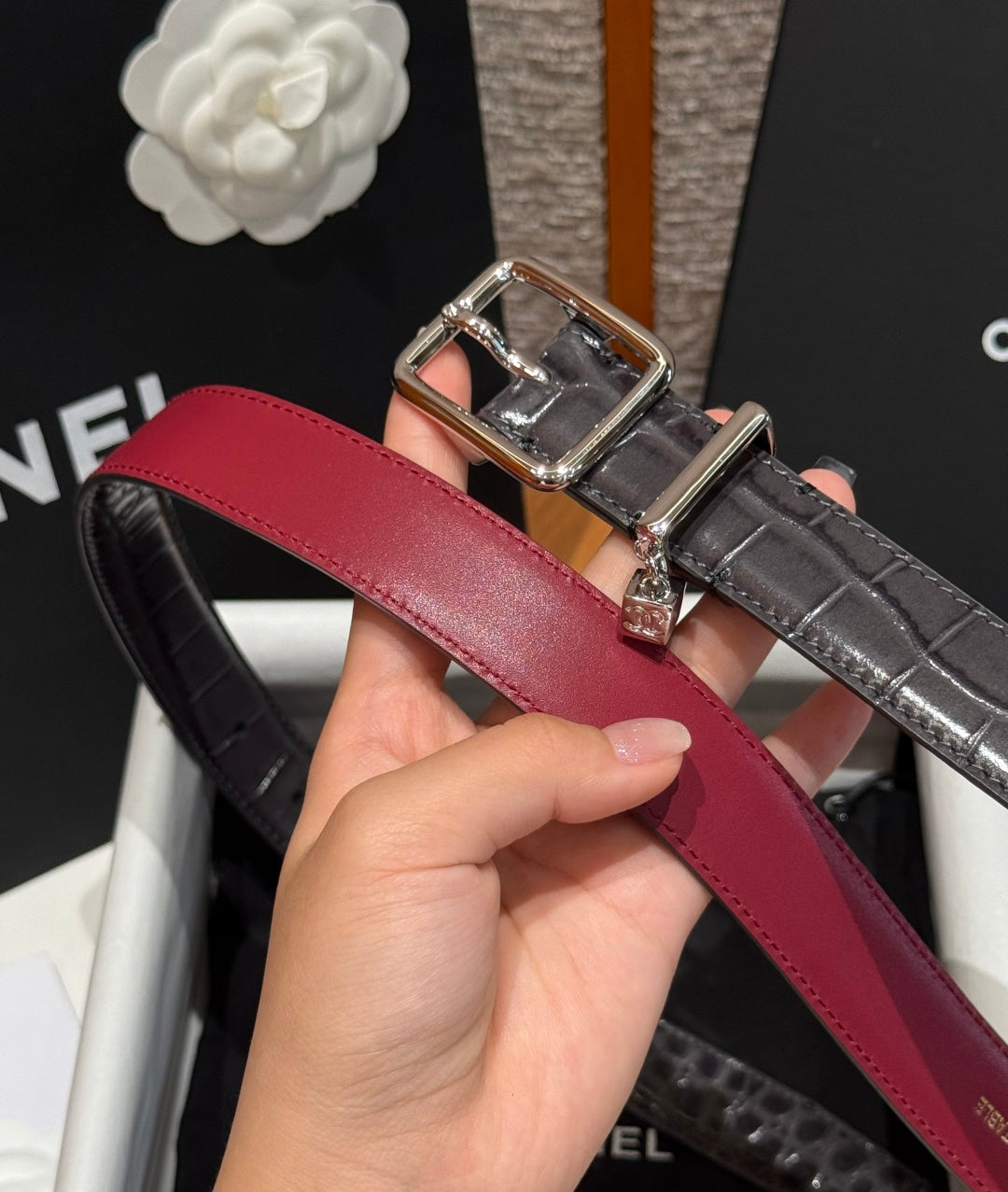 Chanel 2026 Statement Buckle Belt 25mm Calfskin