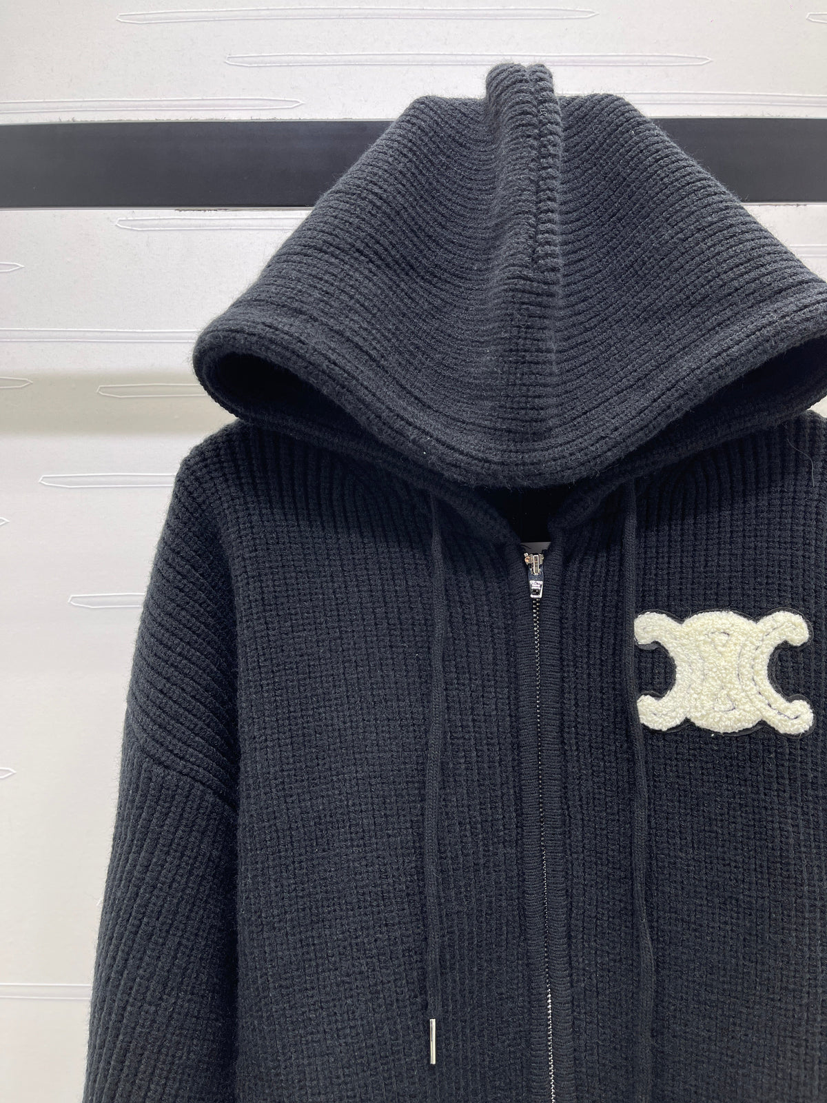 Celine 2026 Hooded Cardigan Ribbed Wool 430322