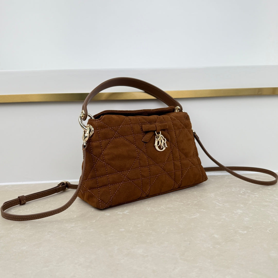Dior 2026 Adiorable Top Handle Bag 22.5cm Suede Lambskin 166137