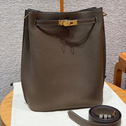 High-end Hermes 2026 So Kelly Bucket Bag 26cm Taurillon Clemence Leather