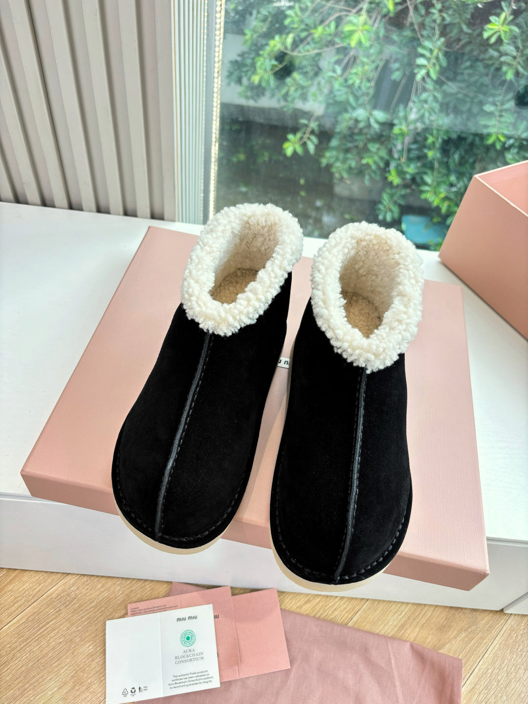 Miu Miu 2026 Shearling-Lined Ankle Boots Suede 994132