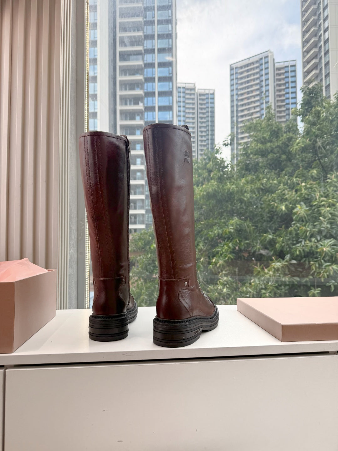 Miu Miu 2026 Hiking Knee-High Boots Cowhide 994174