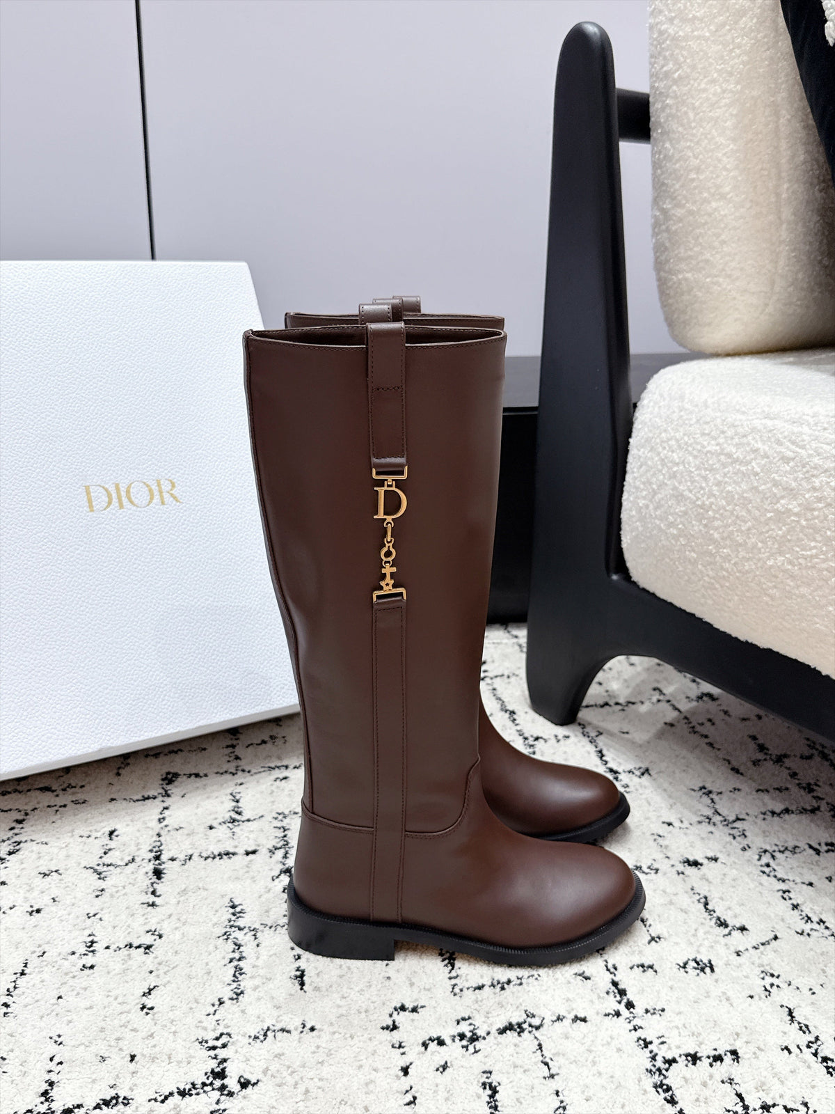 Dior 2026 Diorly Boots Brown Shiny Cowhide 139303
