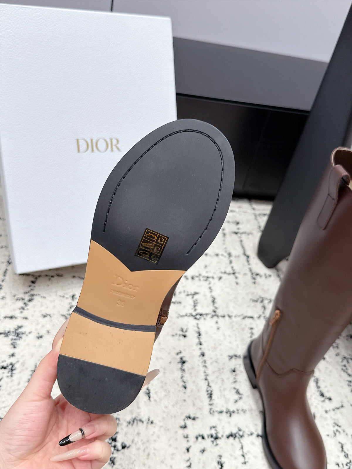 Dior 2026 Diorly Boots Brown Shiny Cowhide 139303