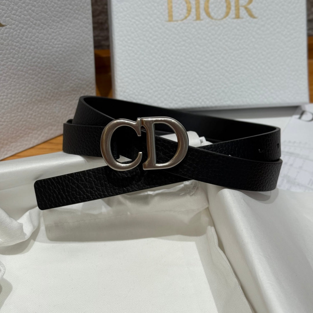 Dior 2026 Saddle Silver Buckle Belt 20mm Cowhide