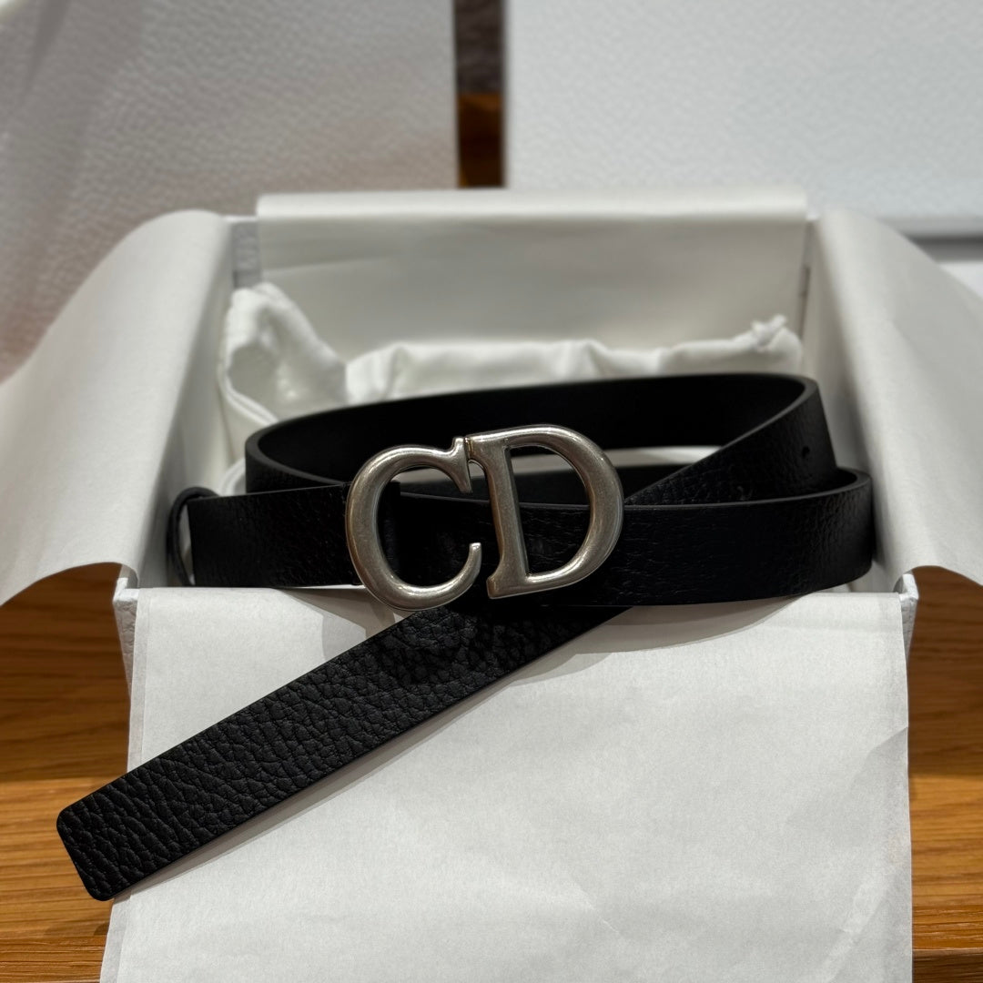 Dior 2026 Saddle Silver Buckle Belt 20mm Cowhide