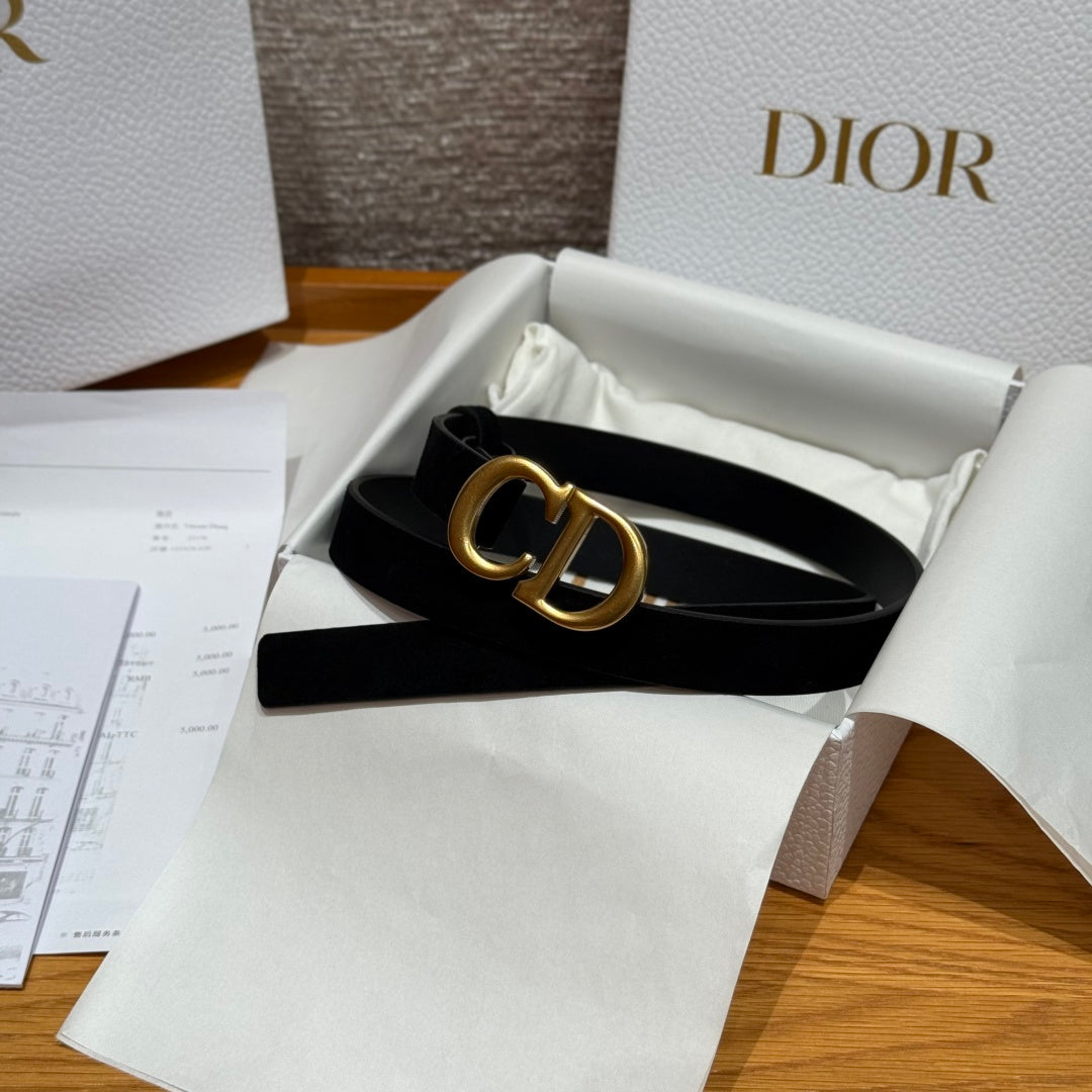 Dior 2026 CD Buckle Belt 20mm Suede 193832