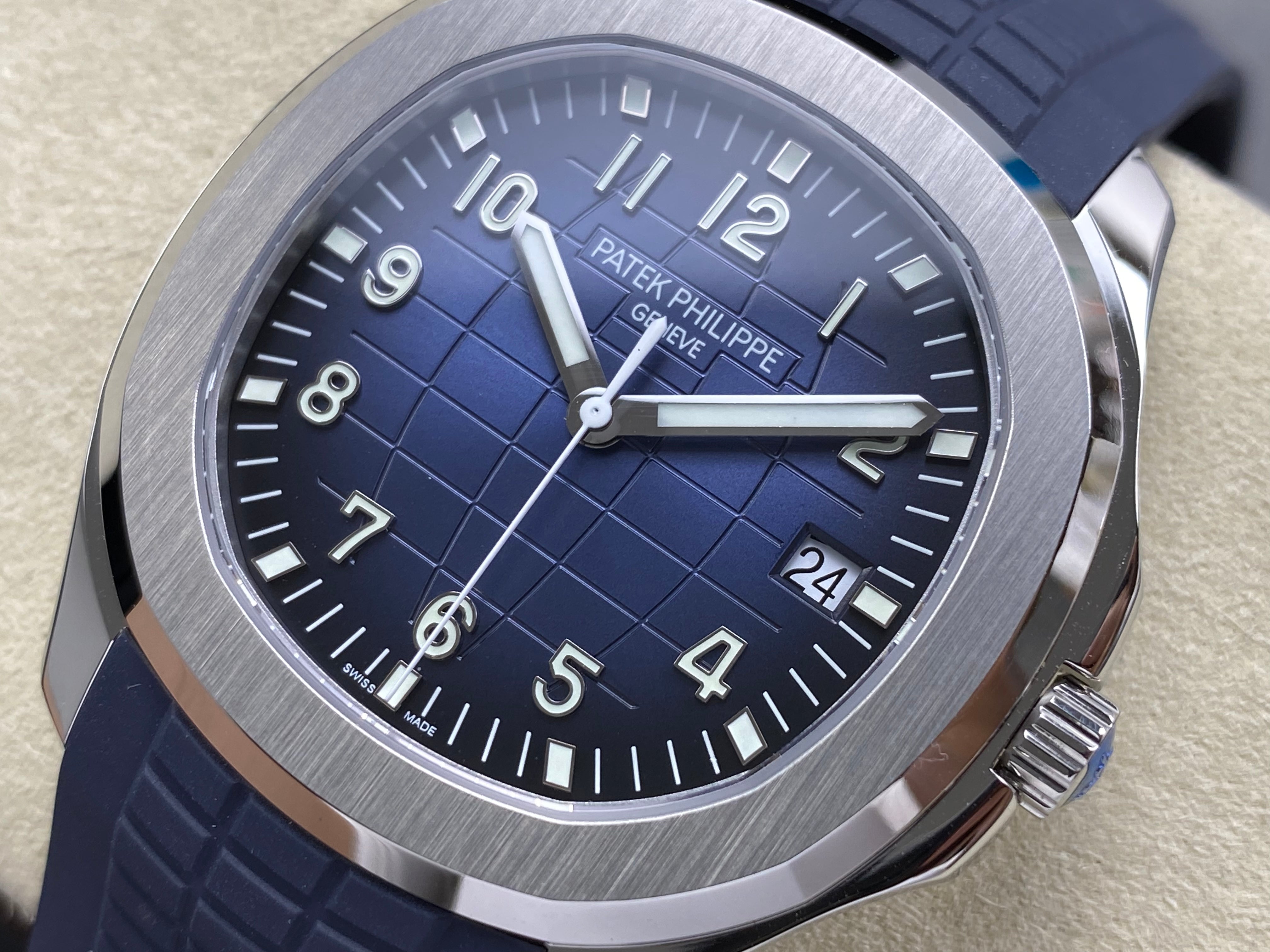 Patek Philippe Aquanaut 42mm Blue Dial Blue Rubber Strap