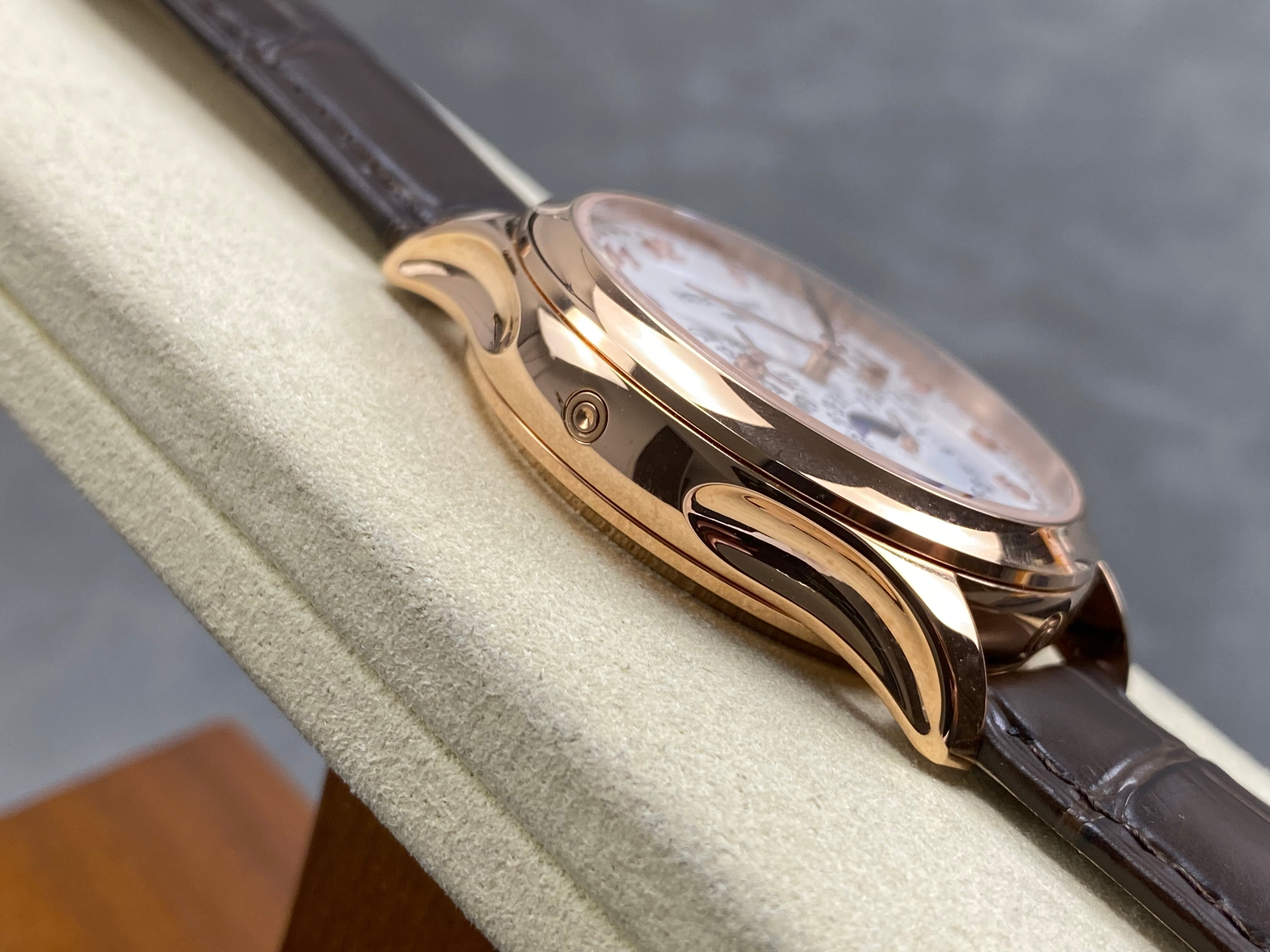 Patek Philippe Perpetual Calendar 39mm Rose Gold Case Brown Leather Strap