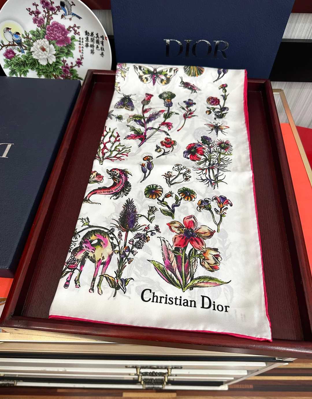 Dior 2026 Camo Papillon Scarf 90cm Colorful Silk 214990