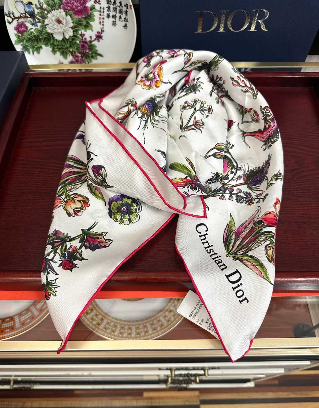 Dior 2026 Camo Papillon Scarf 90cm Colorful Silk 214990