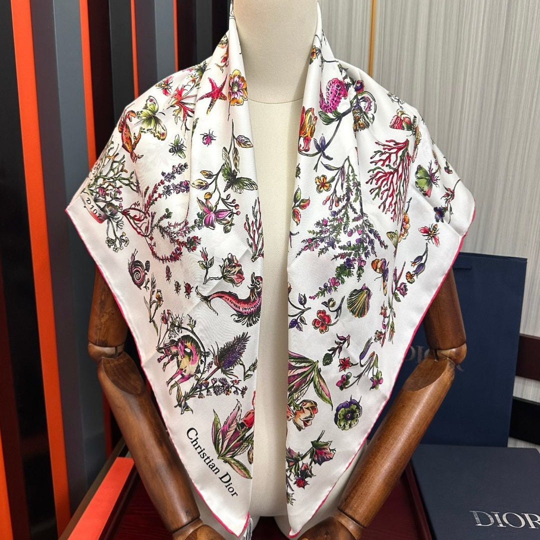 Dior 2026 Camo Papillon Scarf 90cm Colorful Silk 214990