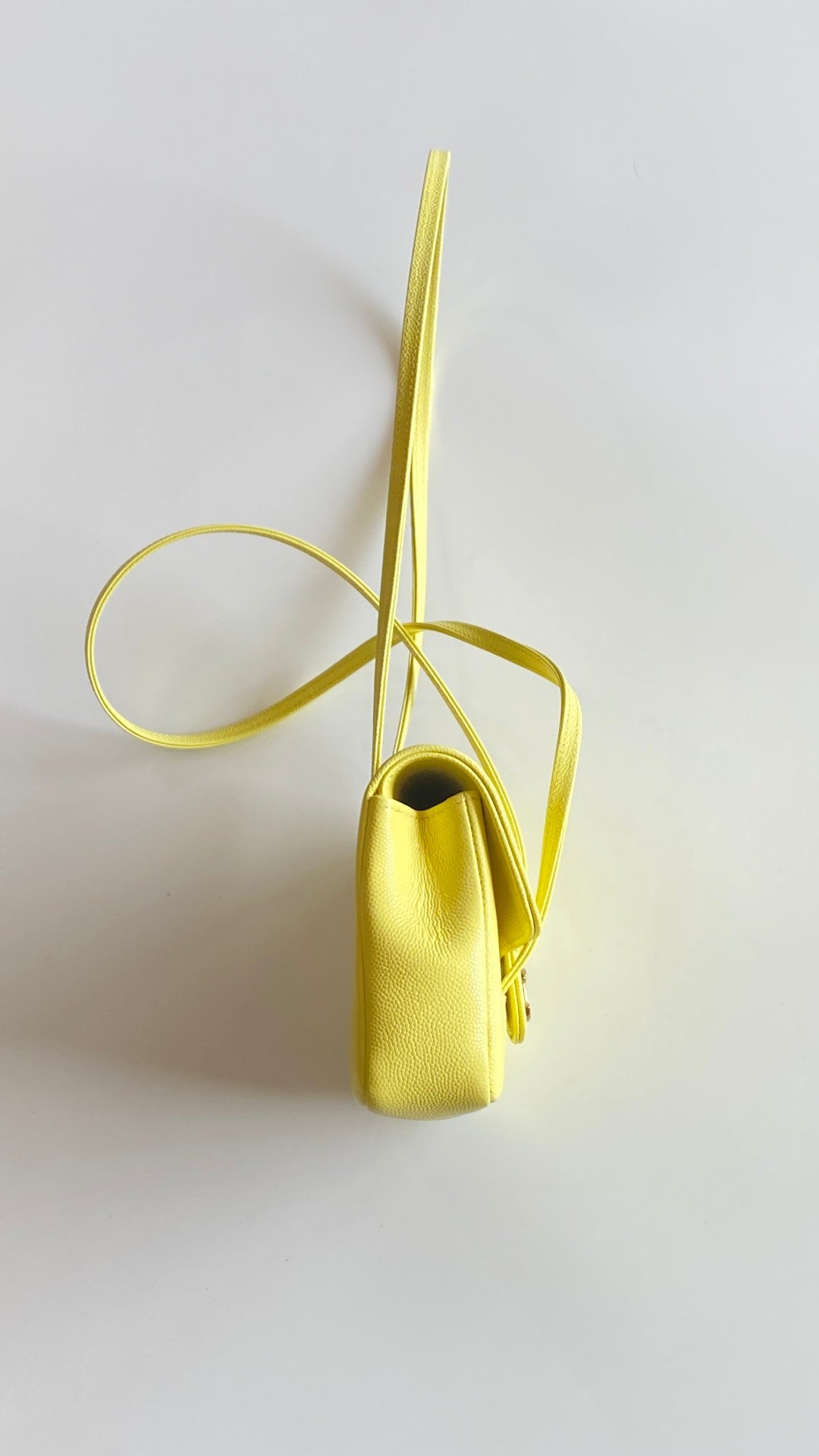 Chanel 26 Shoulder Bag 17 Yellow Caviar Leather