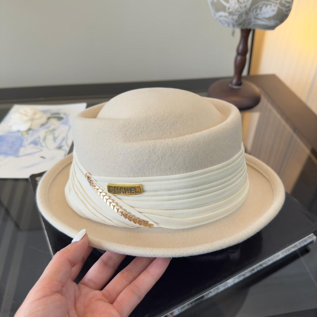 Chanel Felt Pork Pie Hat 477658