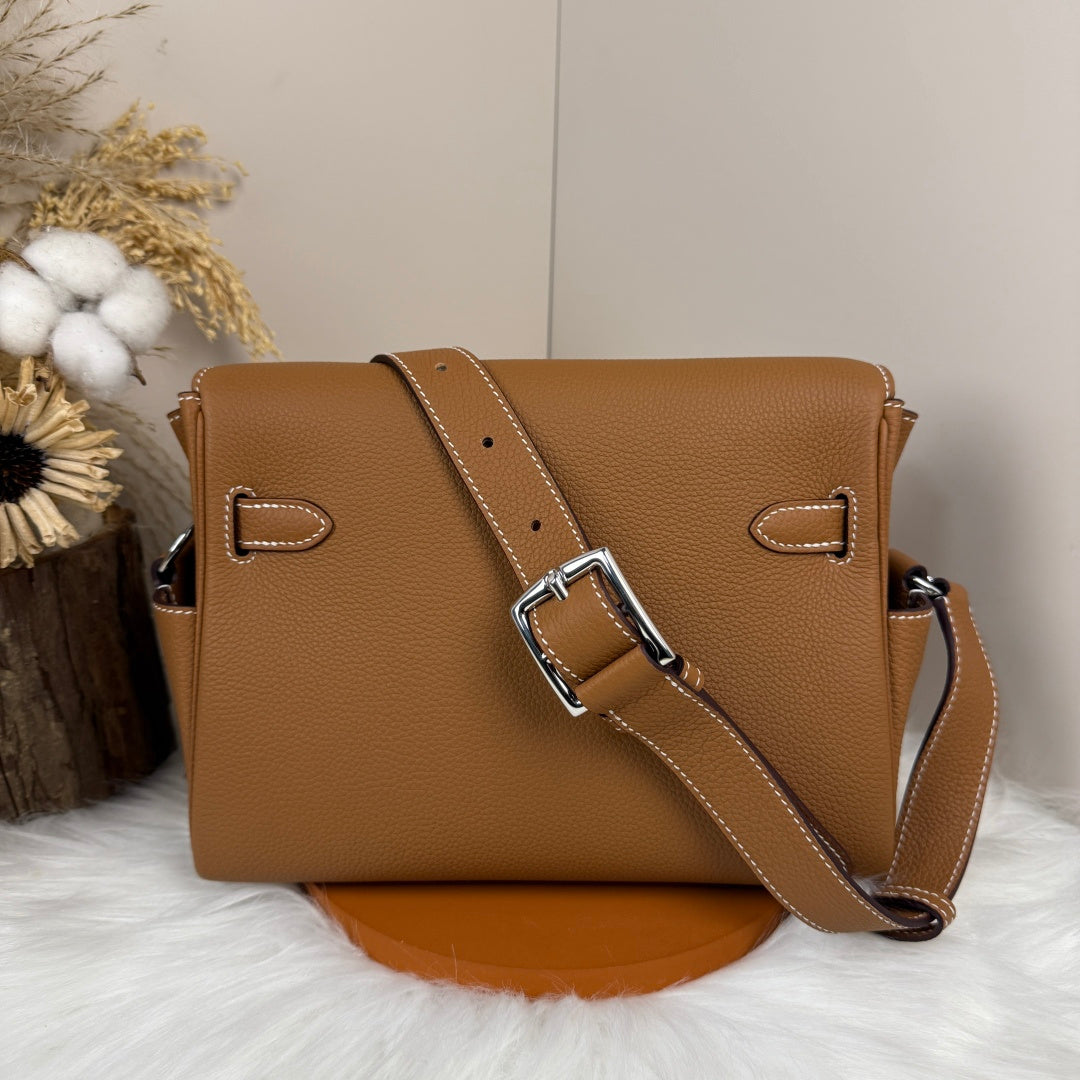 High-end Hermes 2026 Kelly Messenger 25cm Bag Togo Leather