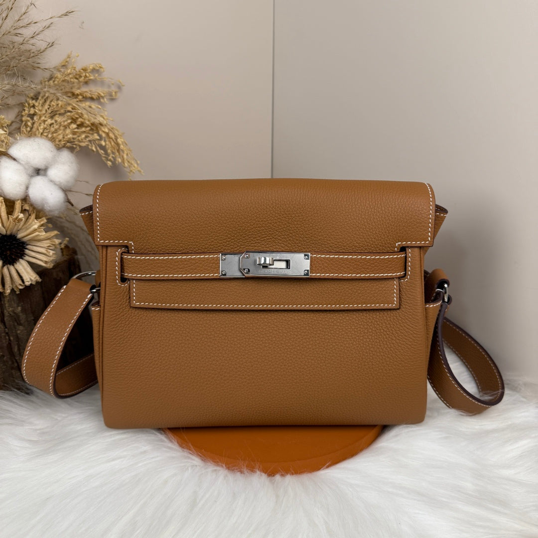 High-end Hermes 2026 Kelly Messenger 25cm Bag Togo Leather