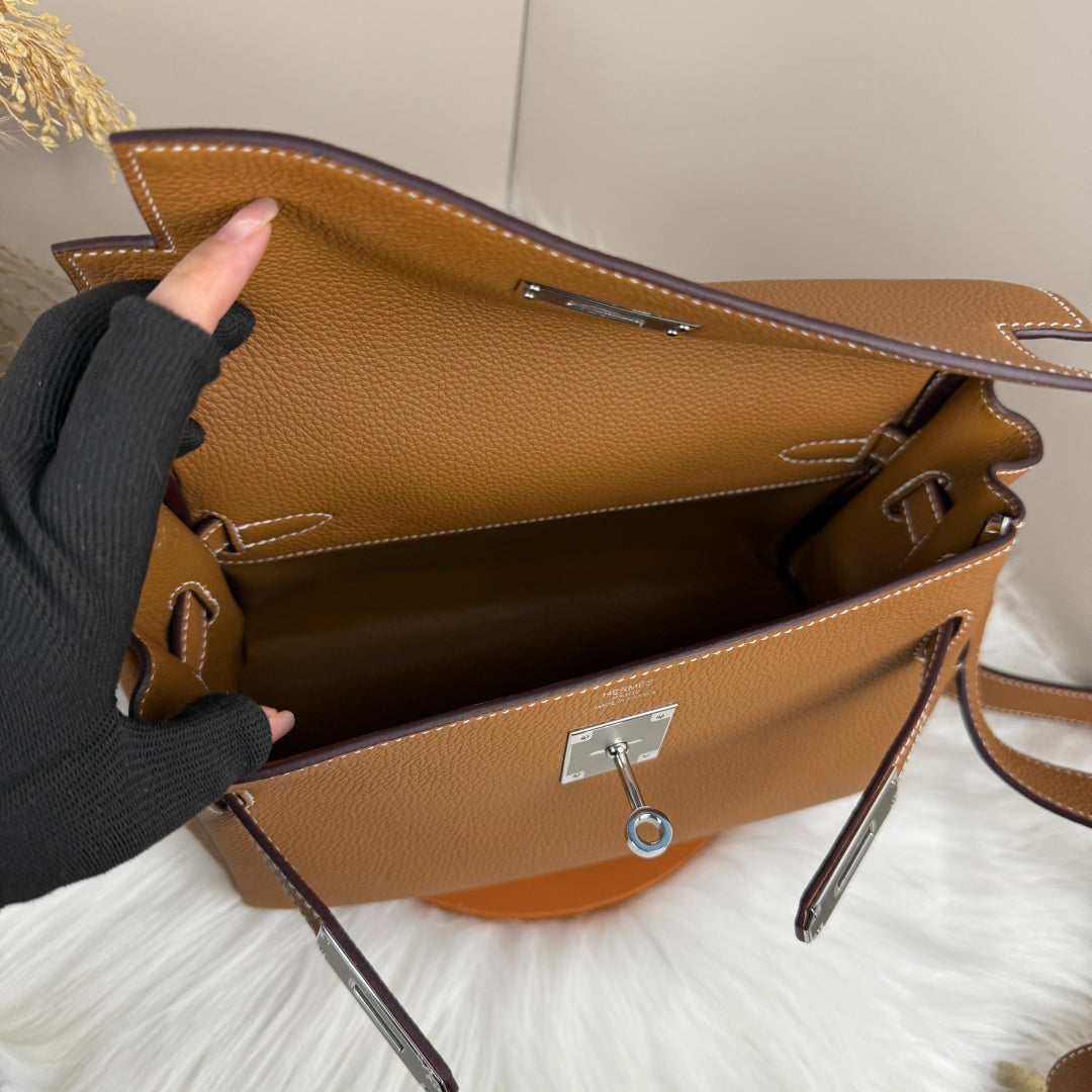 High-end Hermes 2026 Kelly Messenger 25cm Bag Togo Leather