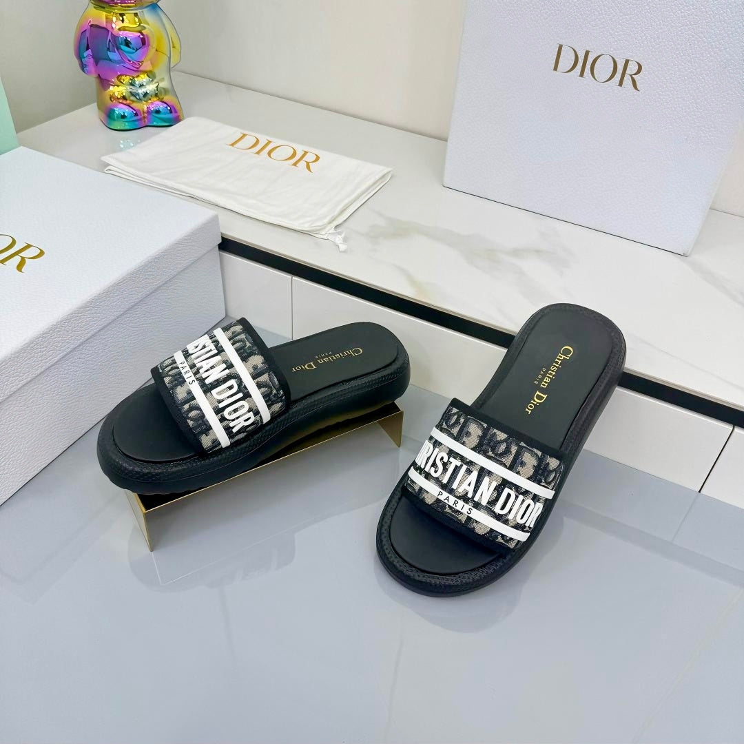 Dior 2026 Oblique Dway Slipper Canvas Leather 927516