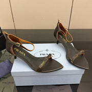 Prada 2026  Pointed-Toe High Heels Sandals 30mm Cowhide 791728